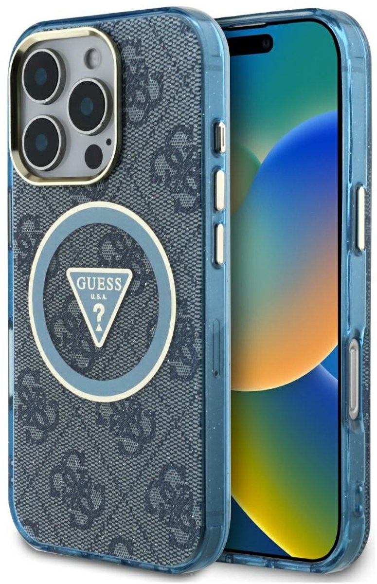 Guess - iPhone 16 Pro Hoes - MagSafe - Blauw - Elegant Design