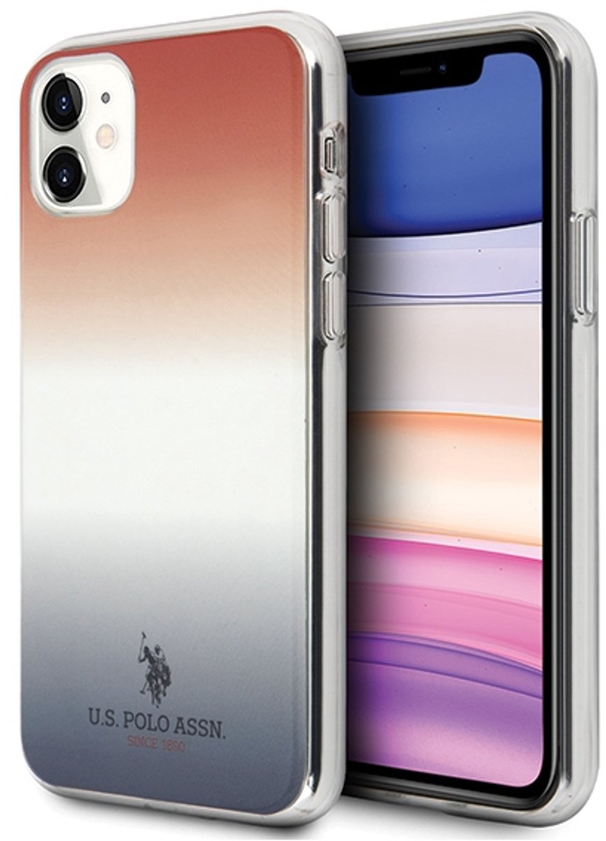 U.S. Polo Assn. USHCN61TRDGRB - iPhone 11 Hoesje - Rood - Categorie Gradient - Hoge Bescherming