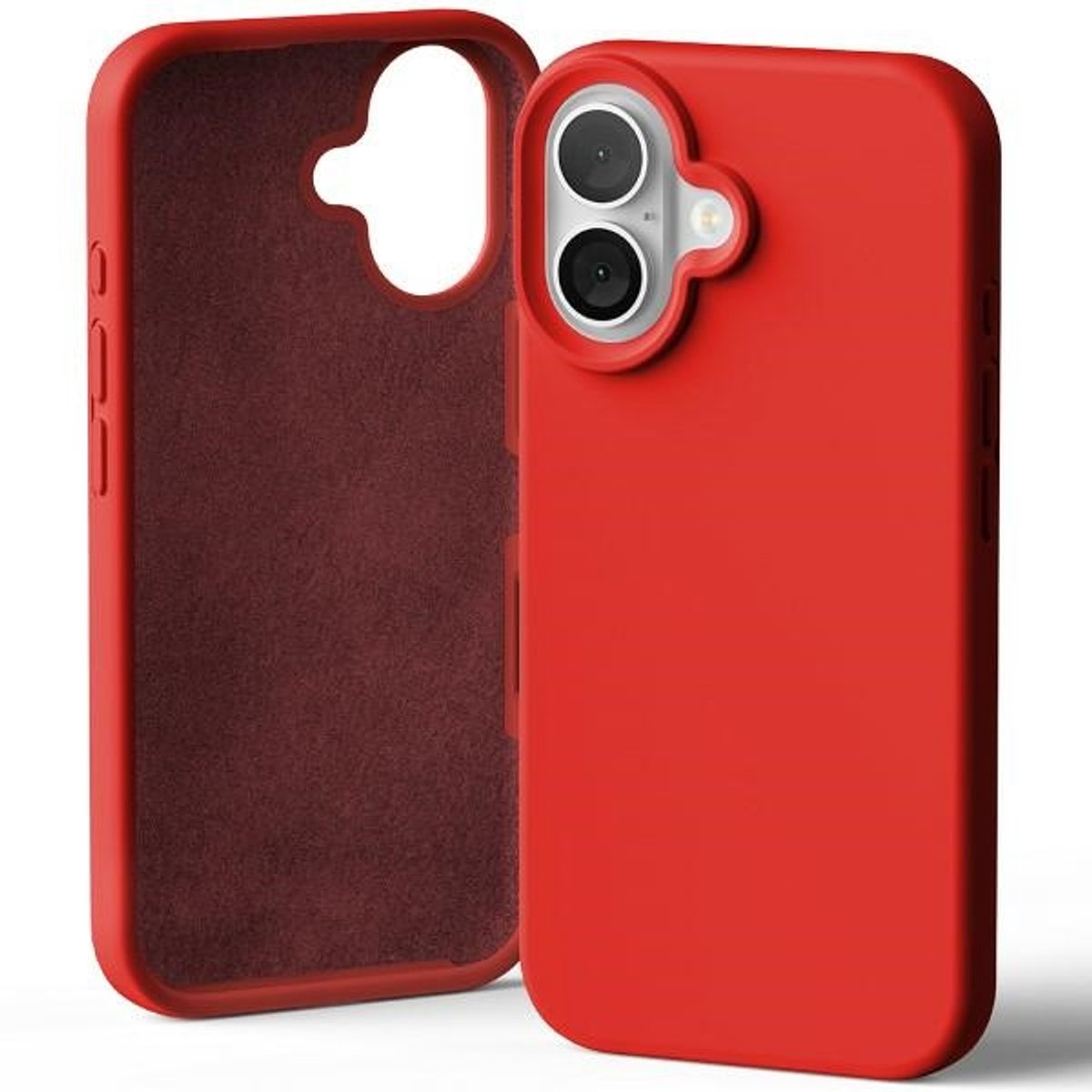 Mercury Serie - Siliconen Hoesje - iPhone 16 - Rood - Elegant en Beschermend