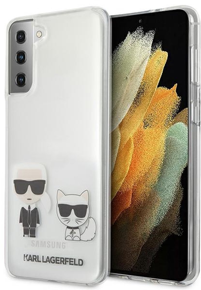 Karl Lagerfeld - Galaxy S21 Hoesje - Transparant - Karl & Choupette - Slank Ontwerp