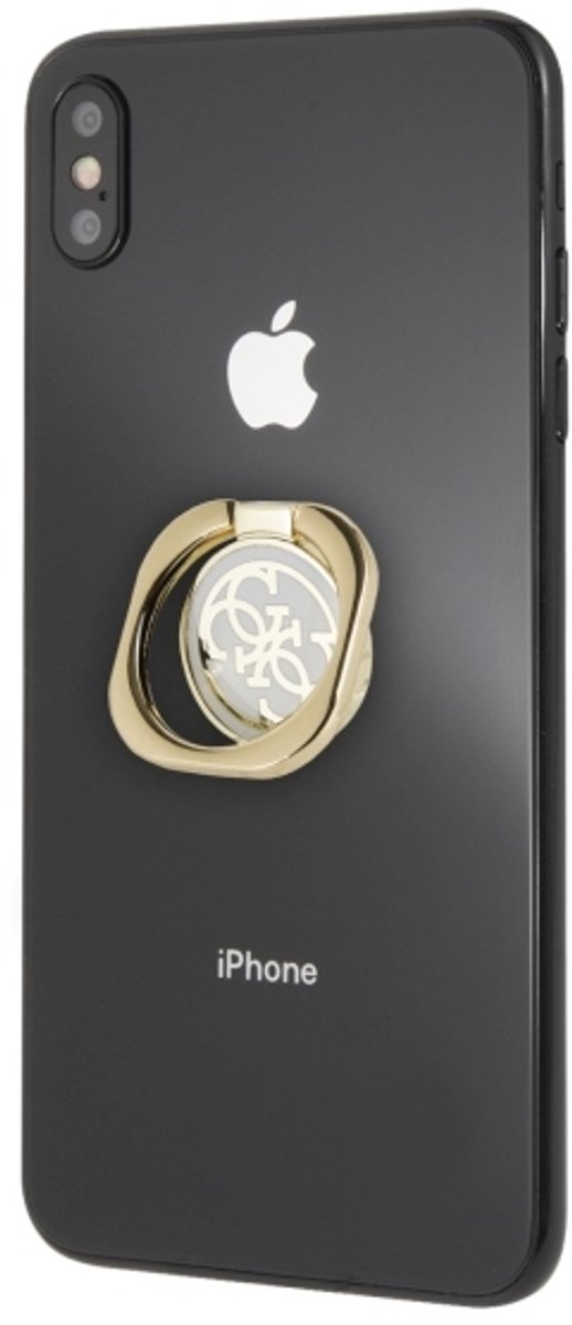Guess Ring Stand - Smartphone Ring - Goud-Wit - 360 Graden Rotatie - Compatibel met iPhone