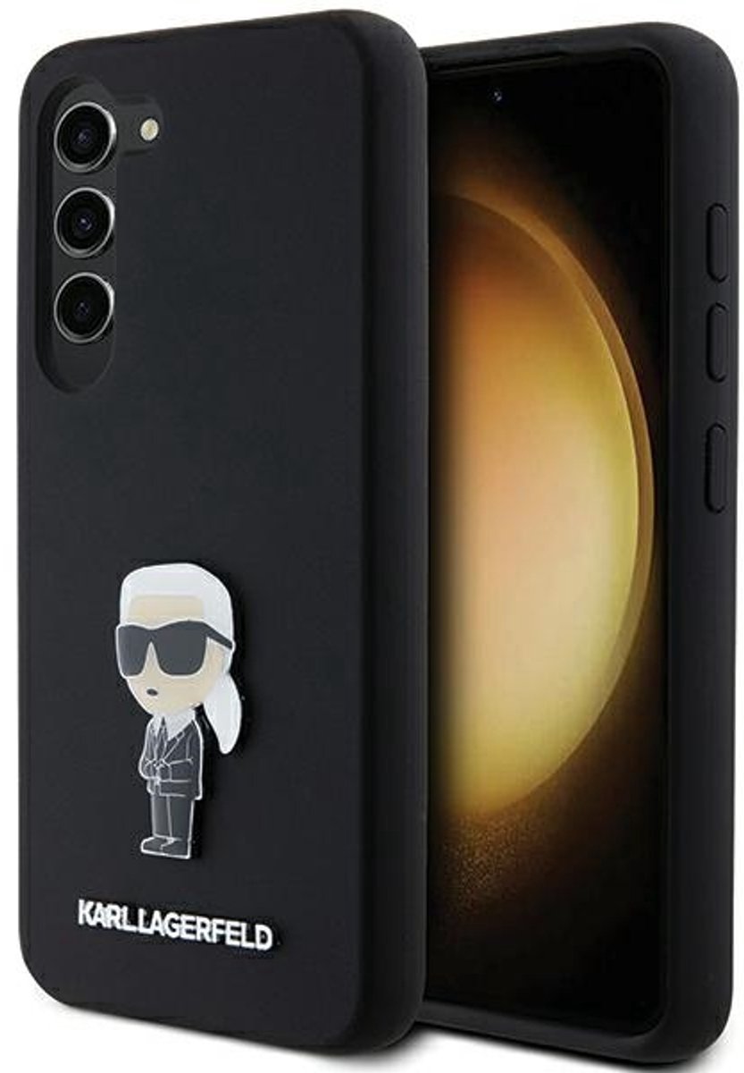 Karl Lagerfeld Ikonik Serie - Silicone Hoes - Samsung Galaxy S24 - Zwart - Bescherming