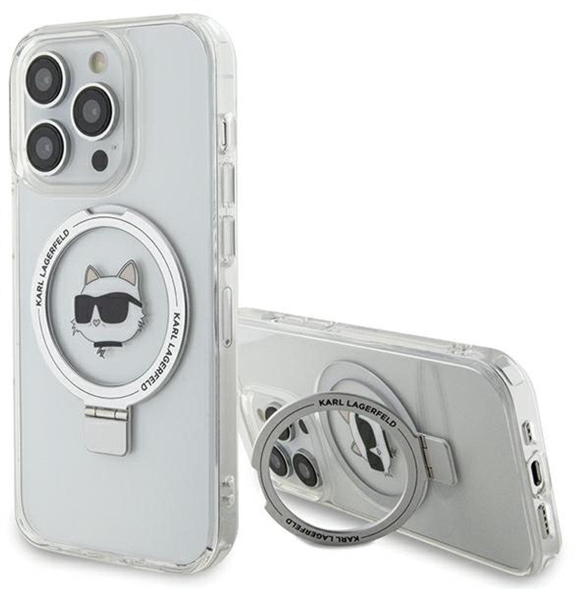 Karl Lagerfeld Serie - iPhone 15 Pro Hoesje - MagSafe - Hardcase - Wit