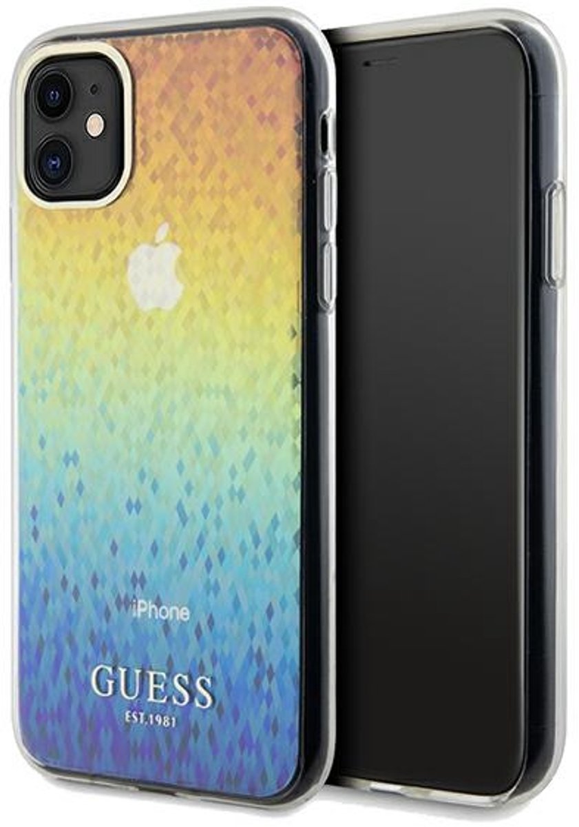 Guess IML Serie - iPhone 11 Hoesje - Faceted Mirror - Iriserend - Veelzijdig