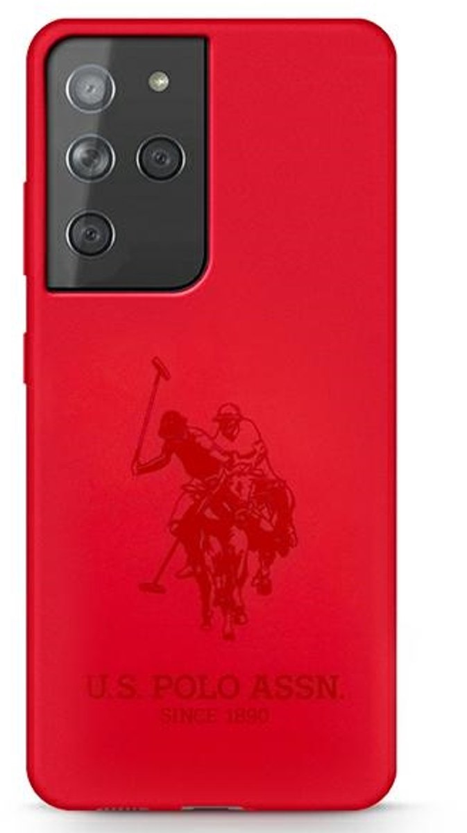 U.S. Polo Assn. Silicone - Rode Telefoonhoesje - Samsung Galaxy S21 Ultra - Beschermend