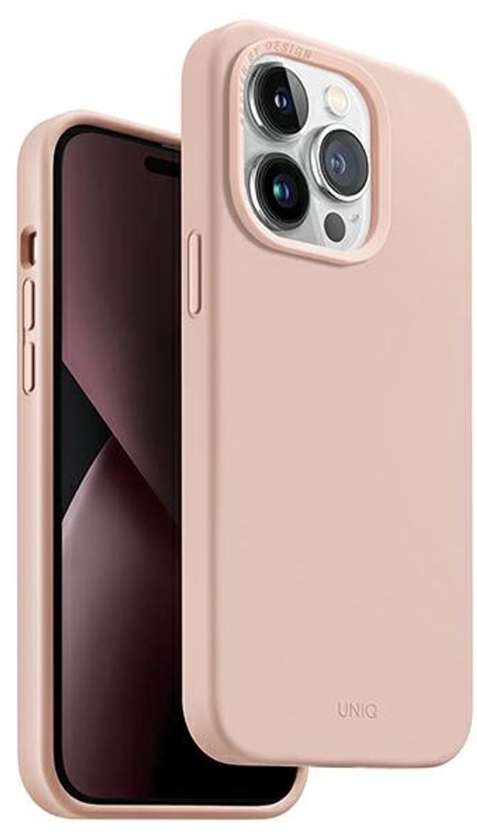 UNIQ Lino Hue Serie - iPhone 14 Pro Max Etui - Magclick Charging - Blush Pink