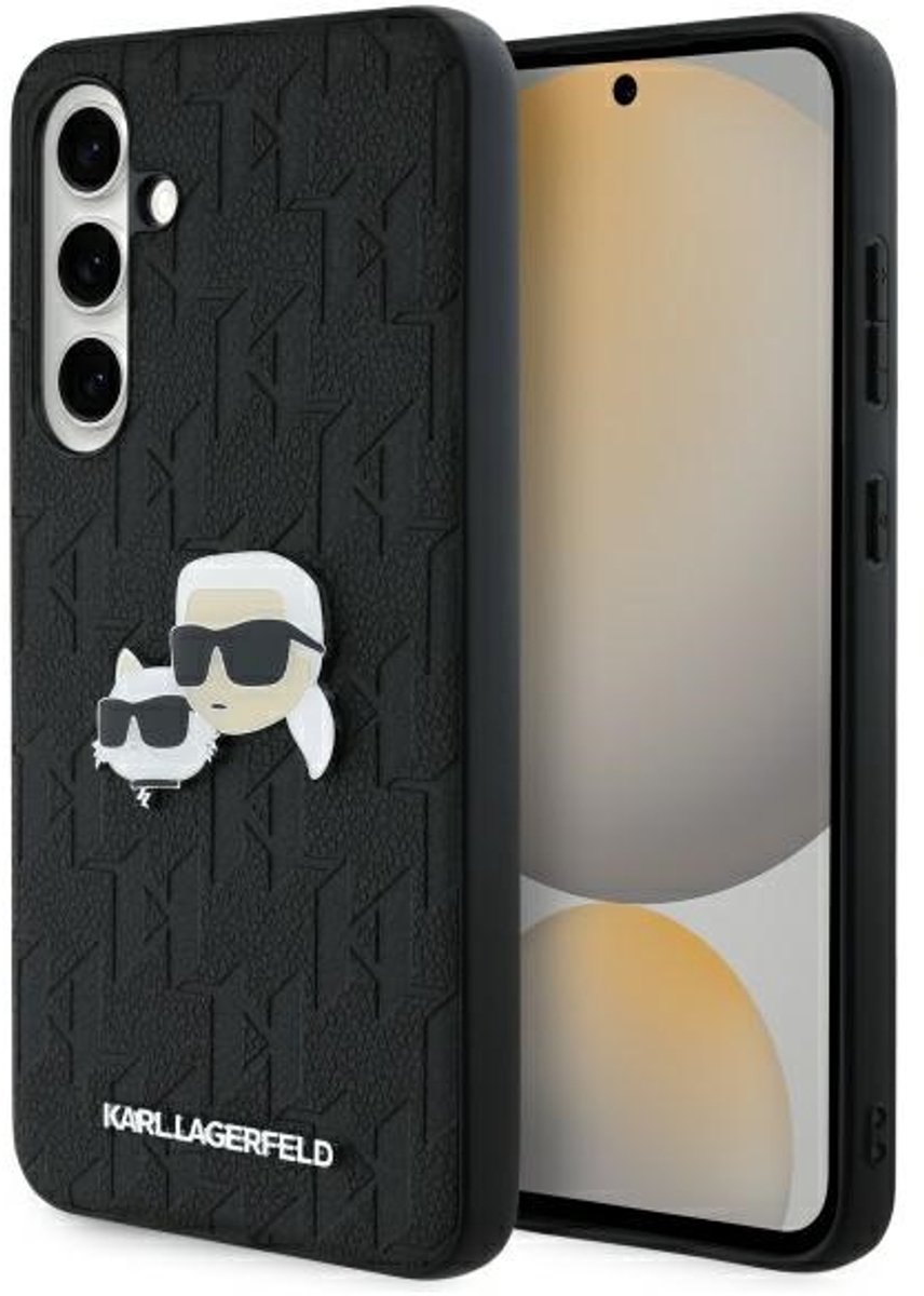 Karl Lagerfeld Head Pin Serie - Smartphone Hoes - Monogram - Zwart - PC Materiaal