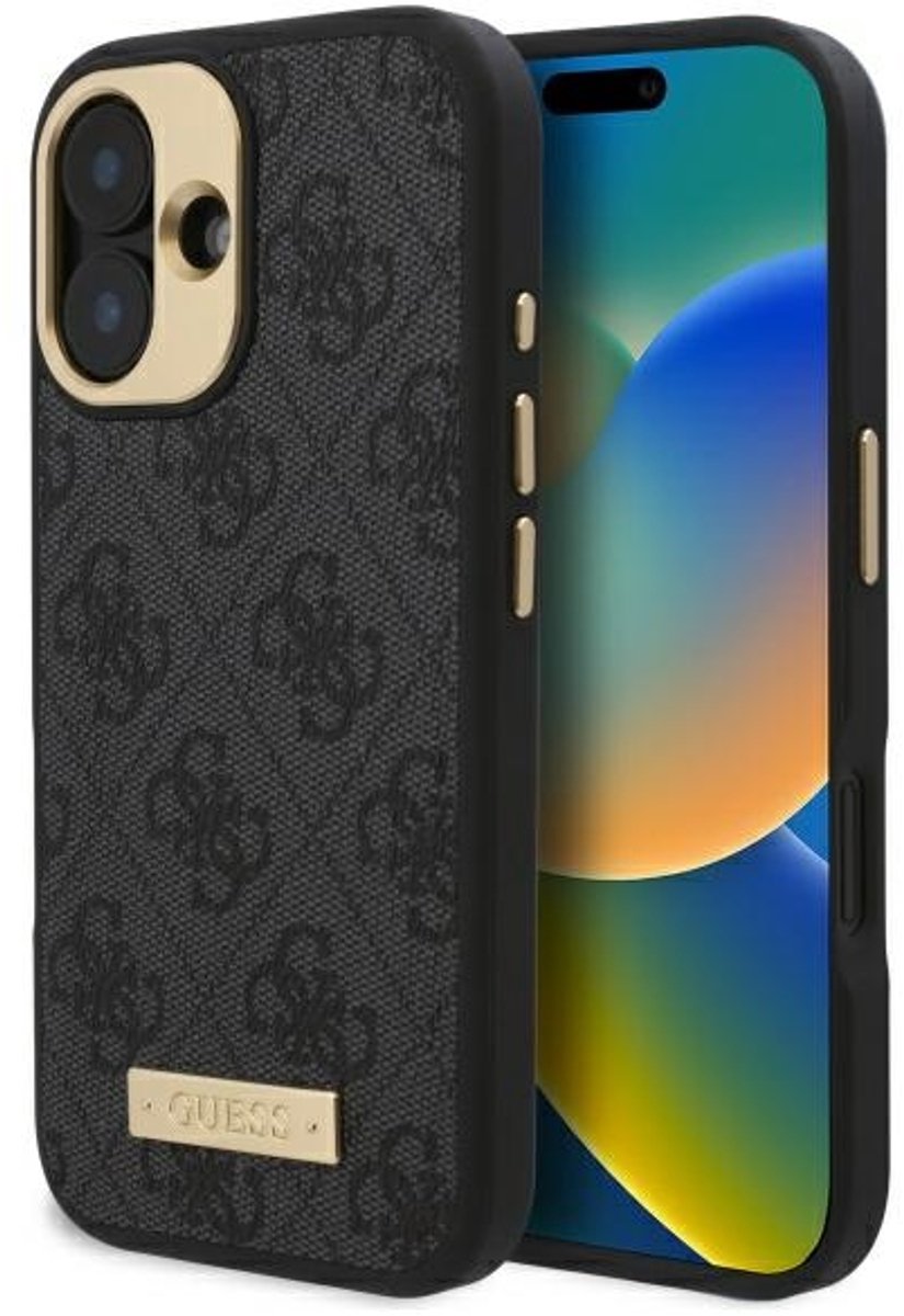 Guess 4G Serie - Hardcase hoesje - iPhone 16 Plus - MagSafe - Zwart