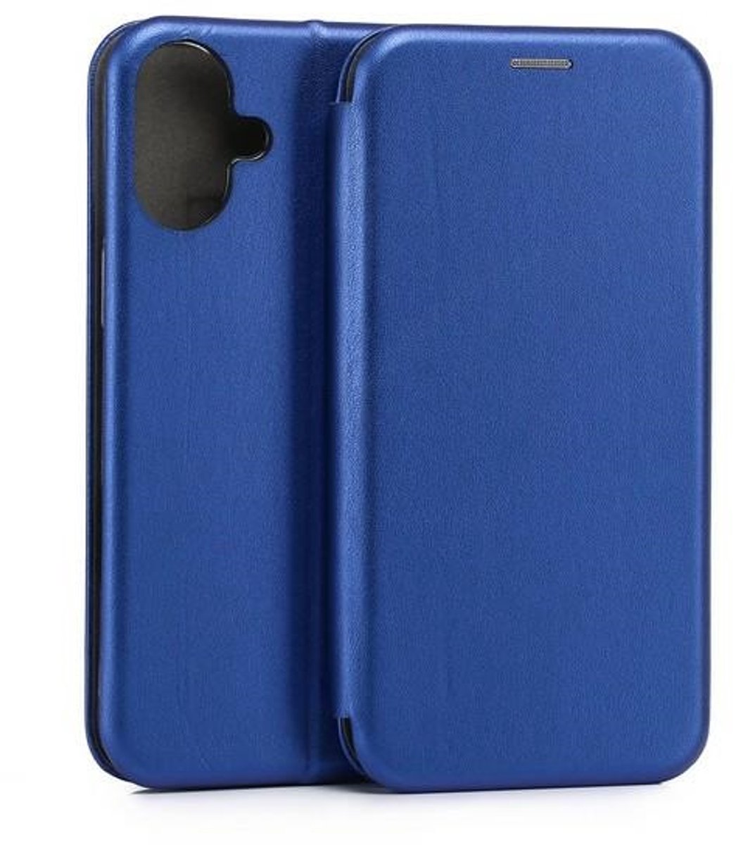 Beline Book Magnetic Serie - Leren iPhone 16 Plus Hoesje - Niebieski - 6.7"