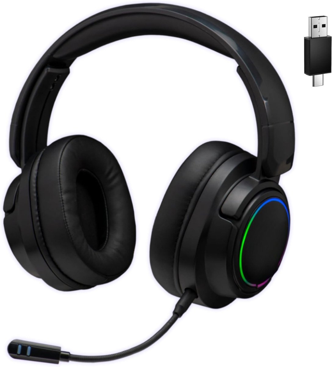 Quvo® Game headset draadloos - Headset - Game headset - Gaming headsets - Zwart - 9cm x 21cm x 20cm