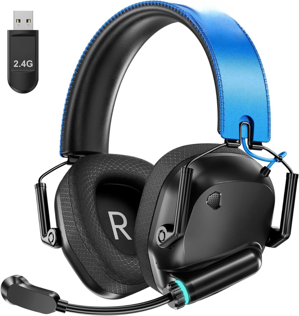 MMP® Game headset draadloos - Headset - Game headset - Gaming headsets - Blauw - 18cm x 9cm x 19cm