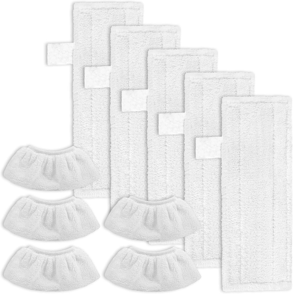 Microvezel Doekpads - Stoomreiniger Pads - Vloeren Reinigen - Machine Wasbaar - 26 x 20 cm - Wit