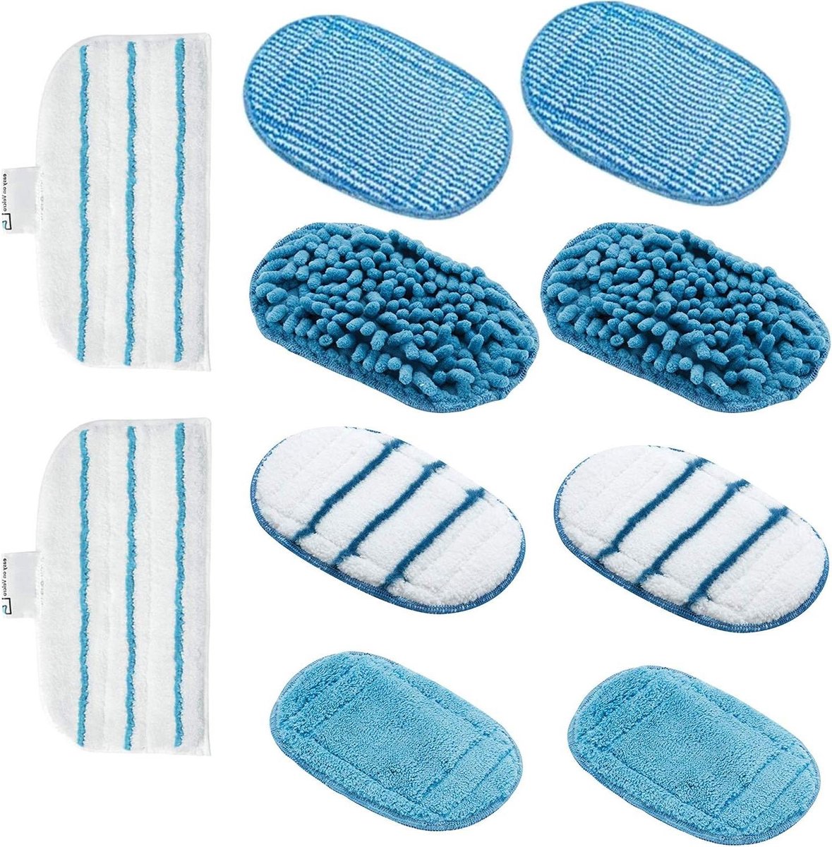 Stoomreiniger doeken - Microvezel pads - Vloeren reinigen - Machinewasbaar - 10 stuks - Wit
