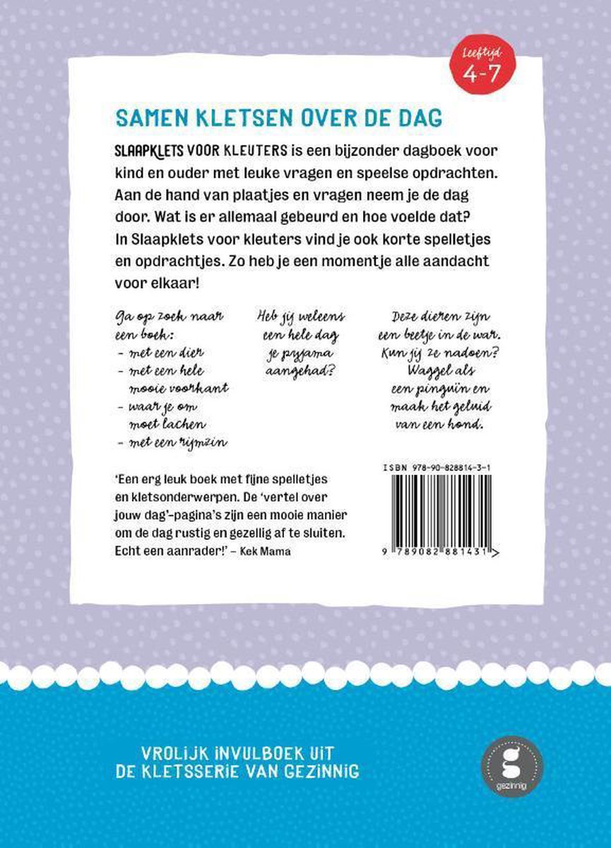 Gezinnig Slaapklets voor kleuters