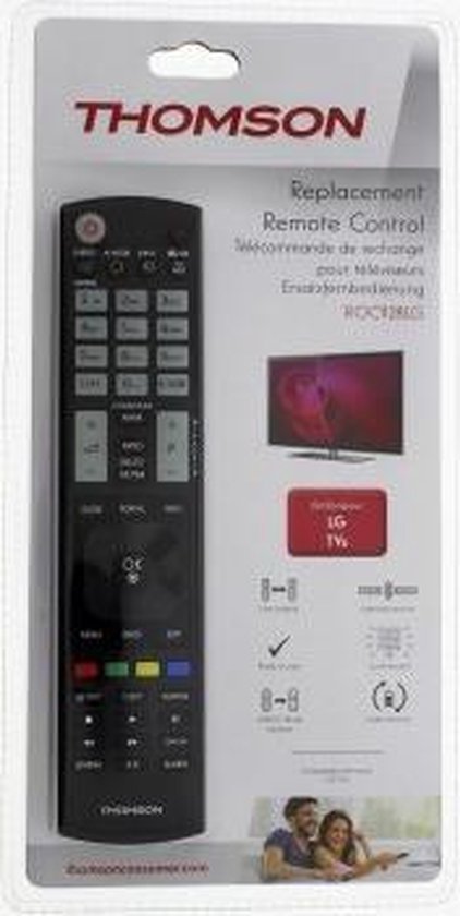 Thomson ROC1128LG Vervangbare Afstandsbediening voor LG-tv's - Zwart