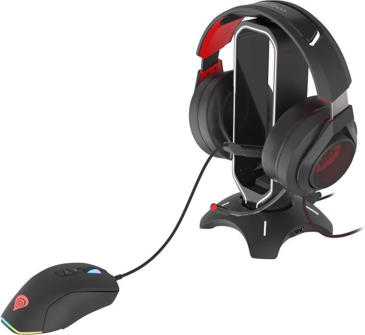 Genesis VANAD 500 - HEADSET STAND WITH MOUSE BUNGEE - Zwart