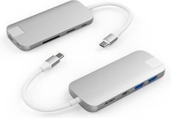 Hyper Slim usb C 8 In 1 Docking Station Space Gray - Zwart