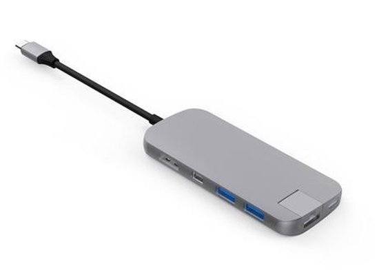 Hyper Slim usb C 8 In 1 Docking Station Space Gray - Zwart