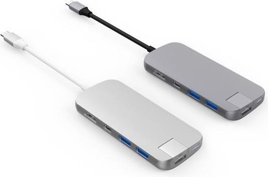 Hyper Slim usb C 8 In 1 Docking Station Space Gray - Zwart