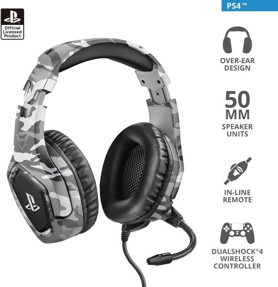Trust GXT 488 FORZE Official Licensed - Playstation 4 en 5 Gaming Headset - - Grijs