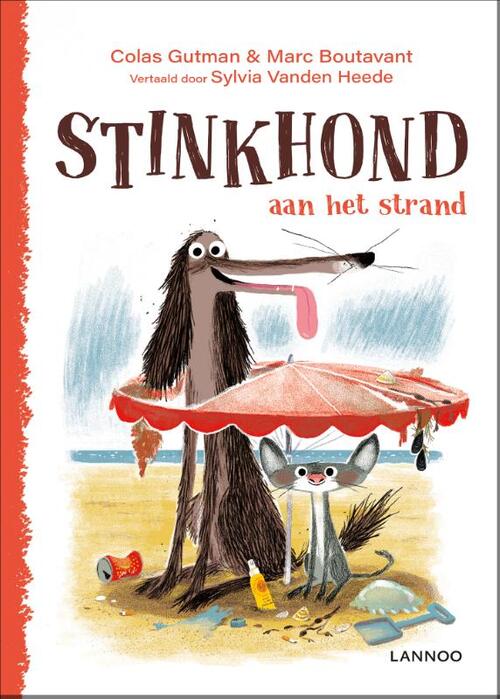 Stinkhond aan het strand