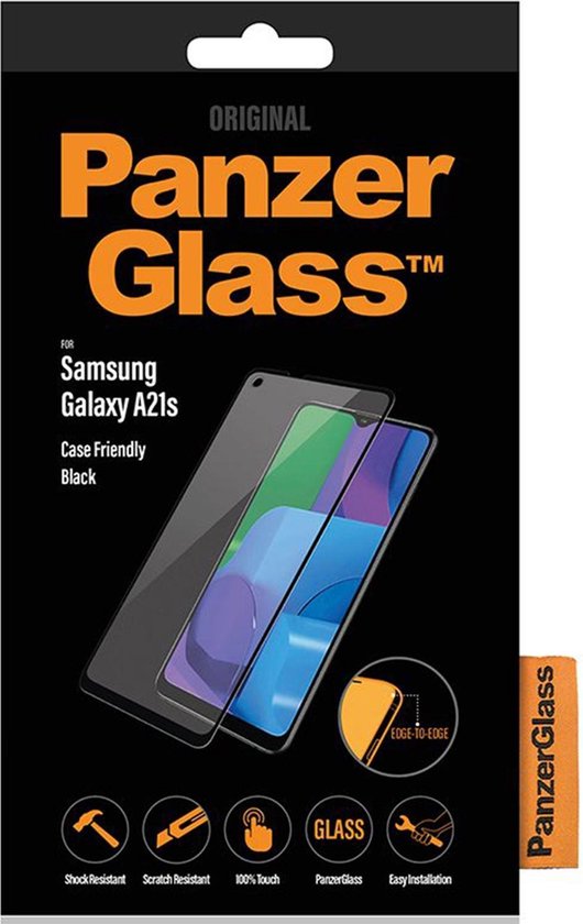 PanzerGlass Case Friendly Samsung Galaxy A21s Screenprotector Glas - Zwart