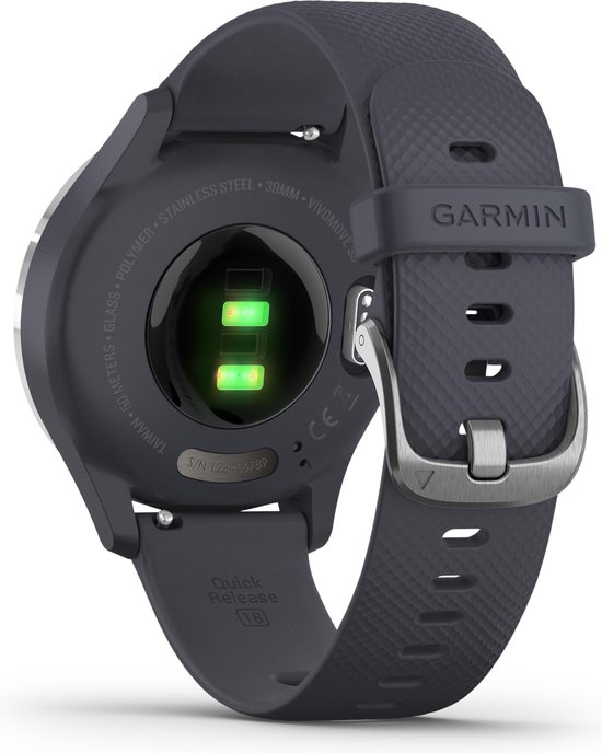 Garmin Vivomove 3S Sport - Zilver/Donkerblauw - 39 mm