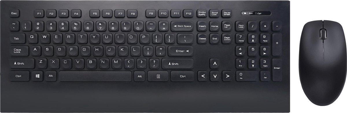 Qware - Office - draadloos - toetsenbord - muis - combo - Stockport - zwart -design - Qwerty