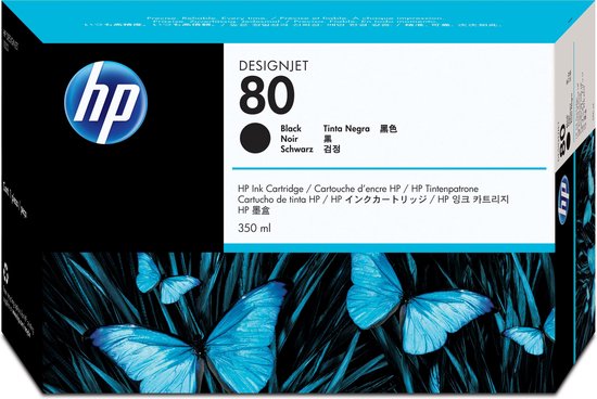 HP 80 - Inktcartridge / / 350 ml (C4871A) - Zwart
