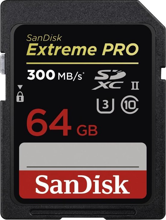 Sandisk SDXC Extreme Pro 64GB 300MB/s C10 UHS-II