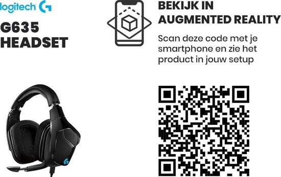 Logitech 635 7.1 Surround Sound LIGHTSYNC Gaming Headset - Zwart