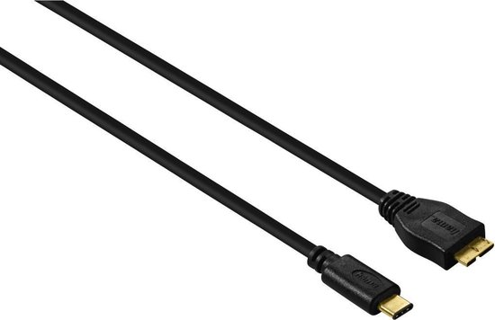 Hama USB-C naar USB-C-stekker - Zwart