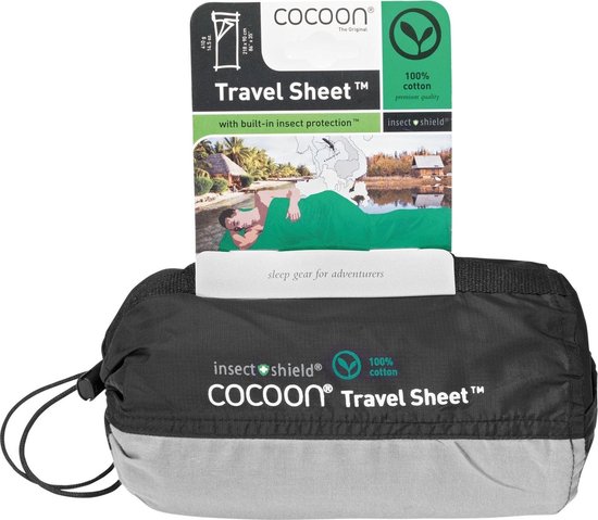 Cocoon Travelsheet Insectshield Katoen Lakenzak - - Grijs