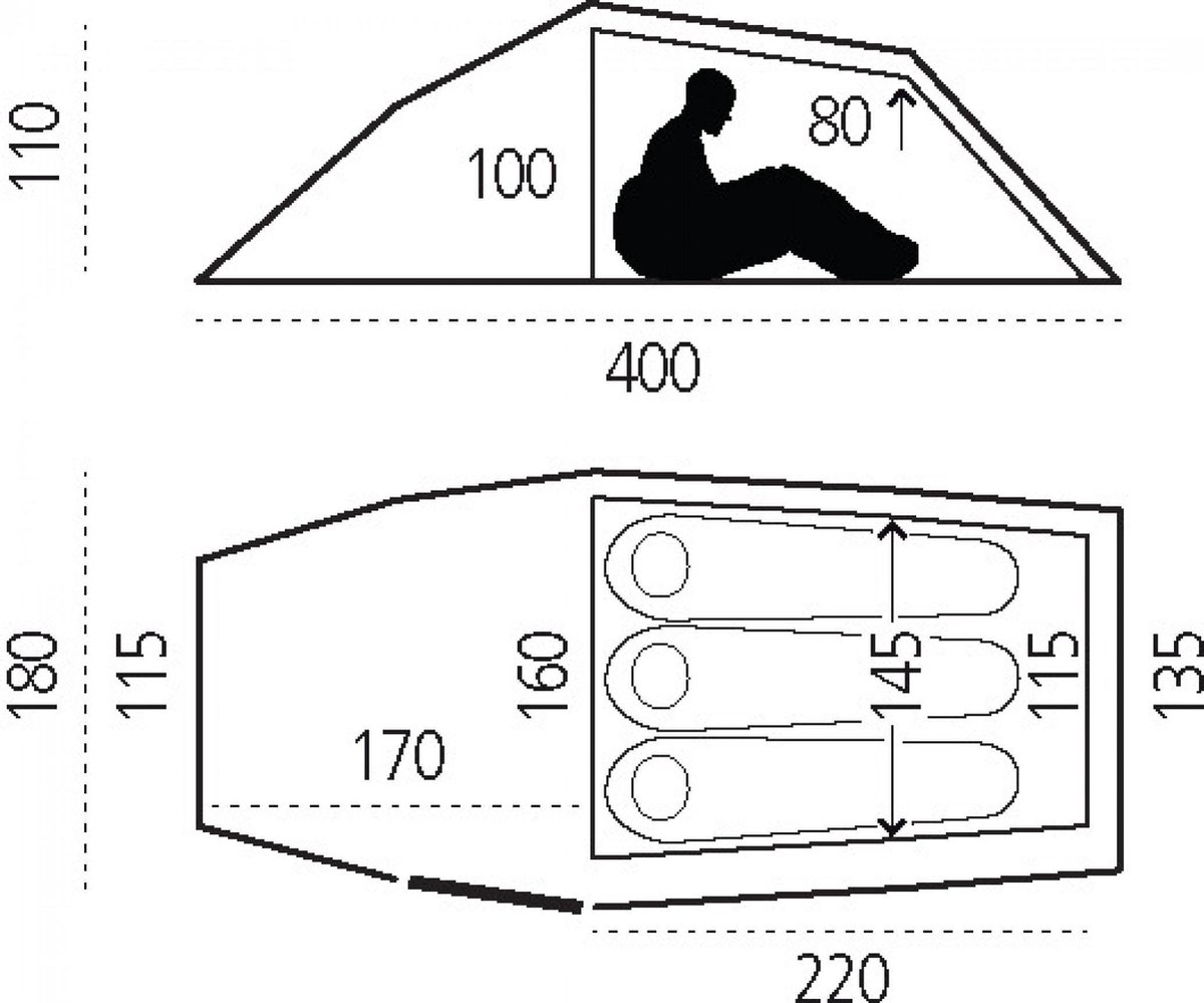 Abisko Shape 3 / 3 Persoons Tunneltent - - Groen