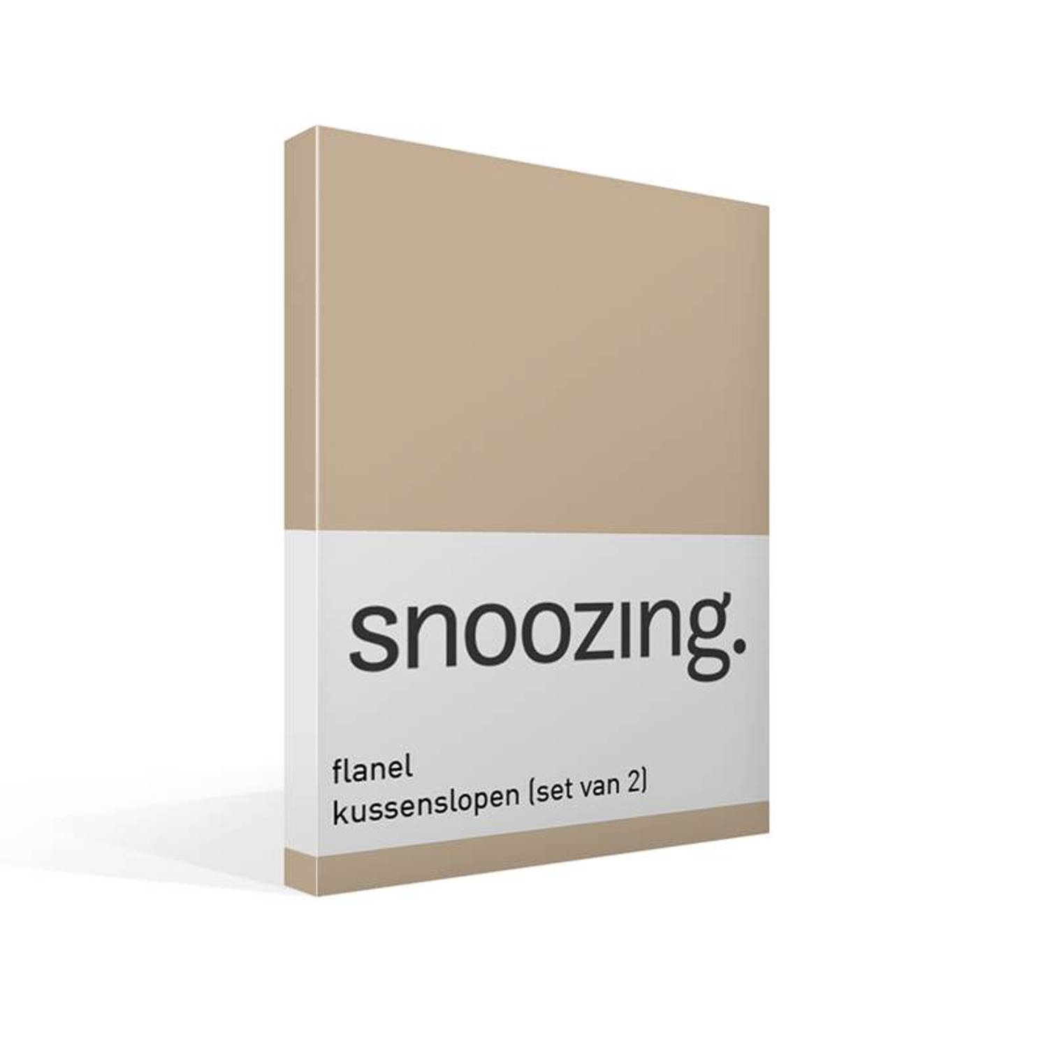 Snoozing Flanel Kussenslopen (Set Van 2) - 100% Geruwde Flanel-katoen - 60x70 Cm - Standaardmaat - Camel - Geel