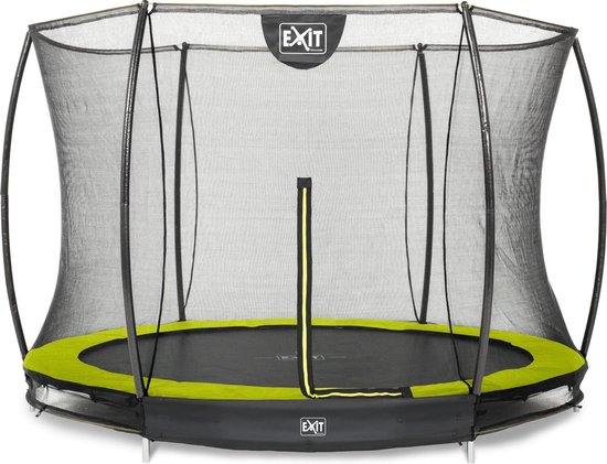 EXIT Toys Silhouette Verlaagde Trampoline Met Veiligheidsnet Rond - 244 Cm - Lime - Groen