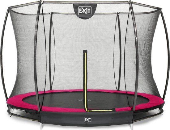 EXIT Toys Silhouette Verlaagde Trampoline Met Veiligheidsnet Rond - 244 Cm - - Roze