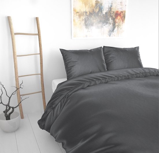 Sleeptime Beauty Skin Care Dekbedovertrek Anthracite - Dekbedovertrek: 1-persoons (140 Cm) - Grijs