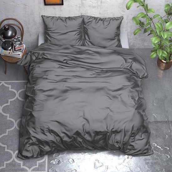 Sleeptime Beauty Skin Care Dekbedovertrek Anthracite - Dekbedovertrek: 1-persoons (140 Cm) - Grijs