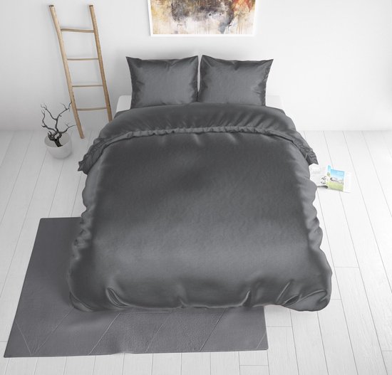 Sleeptime Beauty Skin Care Dekbedovertrek Anthracite - Dekbedovertrek: 1-persoons (140 Cm) - Grijs