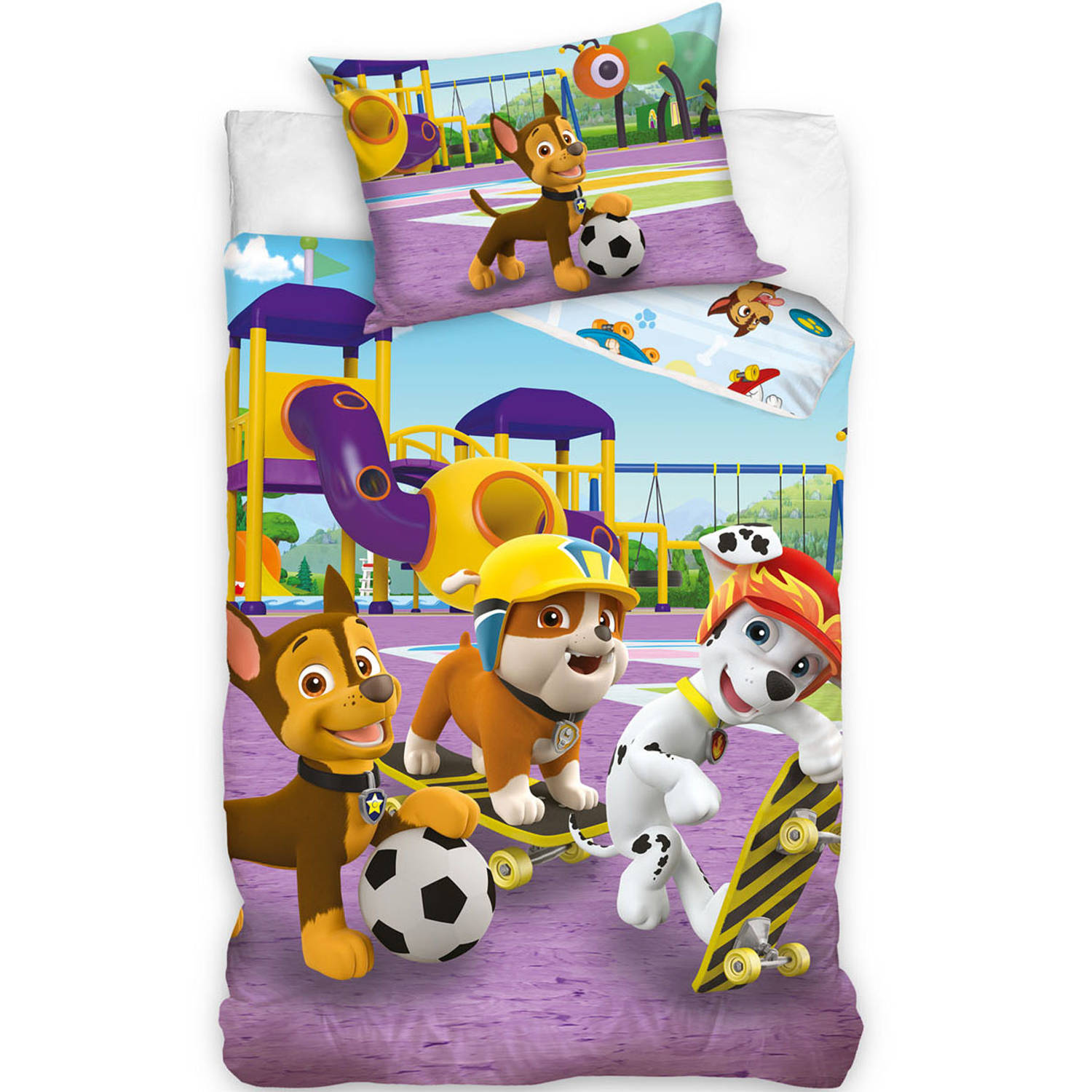 Paw Patrol Dekbedovertrek Speeltuin - Eenpersoons - 140 X 200 Cm - Katoen