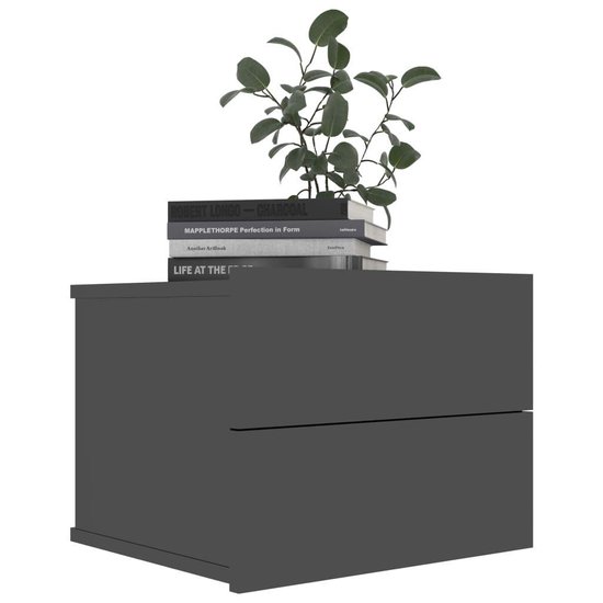 Vidaxl Nachtkastjes 2 St 40x30x30 Cm Spaanplaat Hoogglans - Zwart