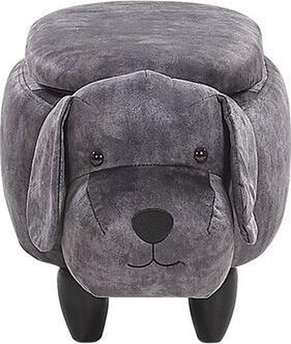 Beliani Doggy Hocker Fluweel 36 X 62 Cm - Grijs
