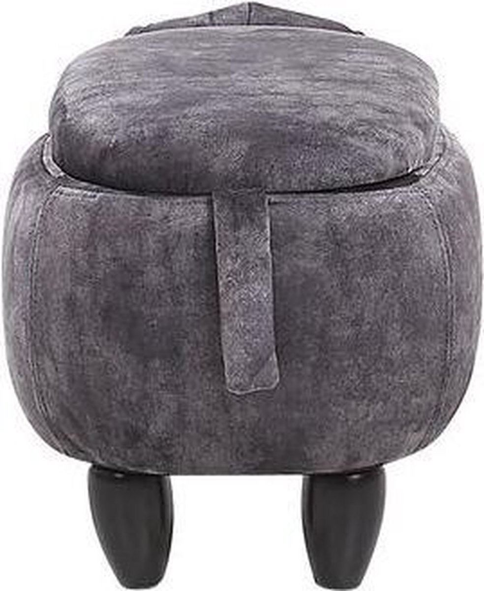 Beliani Doggy Hocker Fluweel 36 X 62 Cm - Grijs