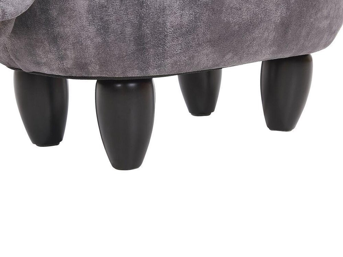 Beliani Doggy Hocker Fluweel 36 X 62 Cm - Grijs