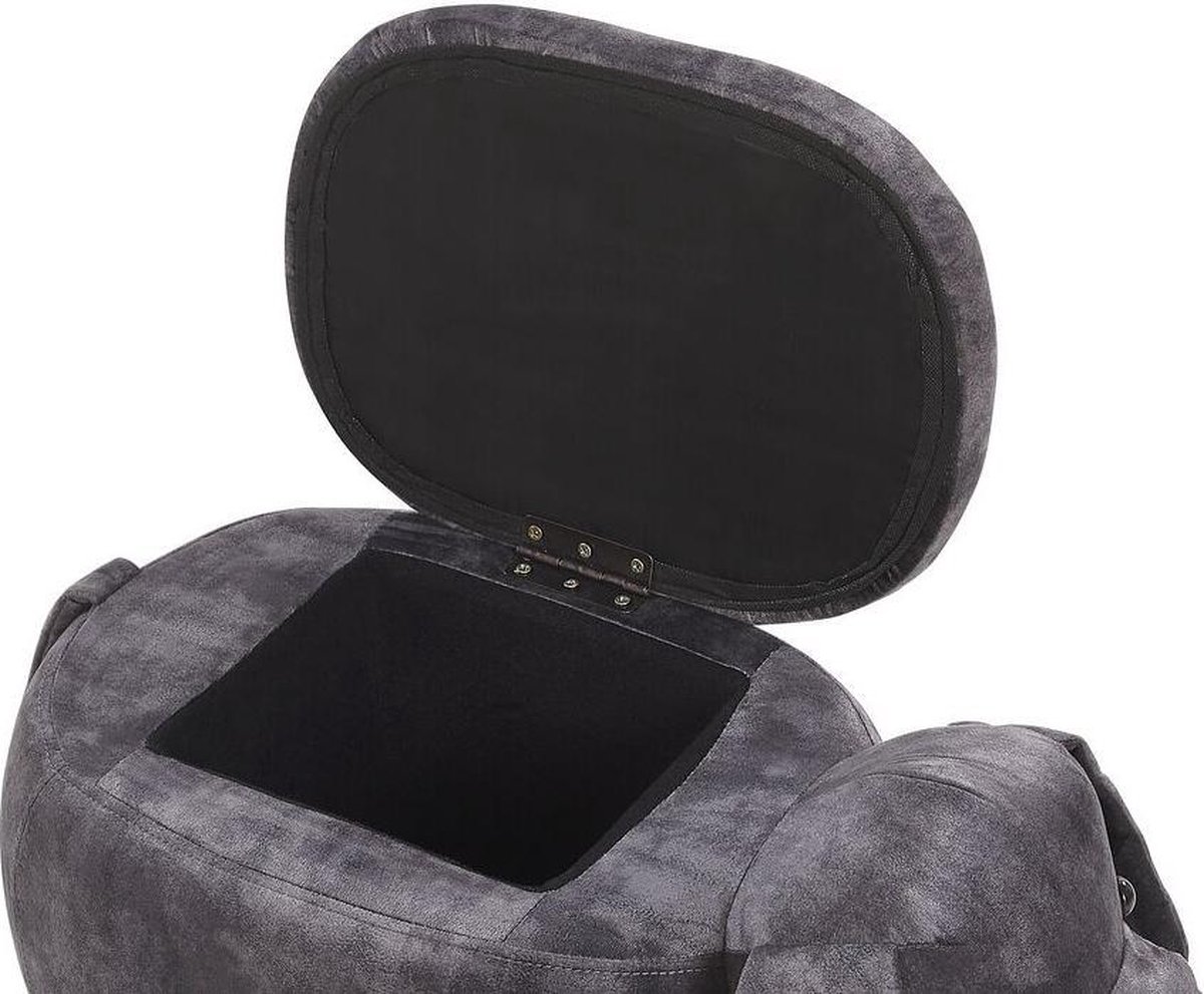 Beliani Doggy Hocker Fluweel 36 X 62 Cm - Grijs