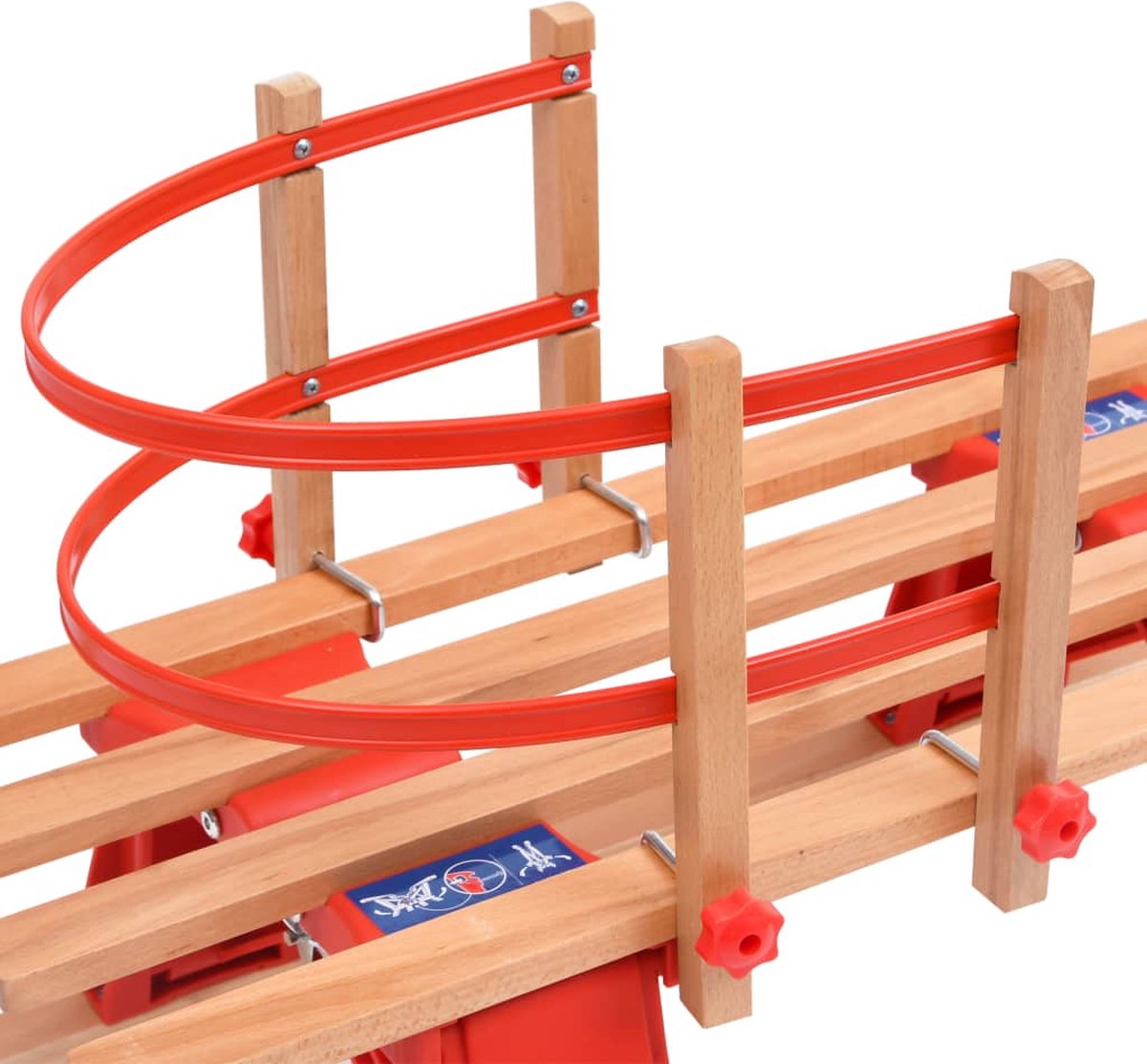 Vidaxl Sneeuwslee Met Rugleuning Inklapbaar 110 Cm Hout - Rood