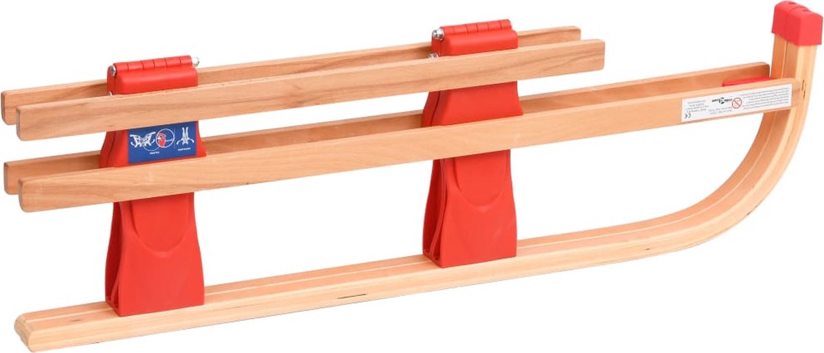 Vidaxl Sneeuwslee Met Rugleuning Inklapbaar 110 Cm Hout - Rood