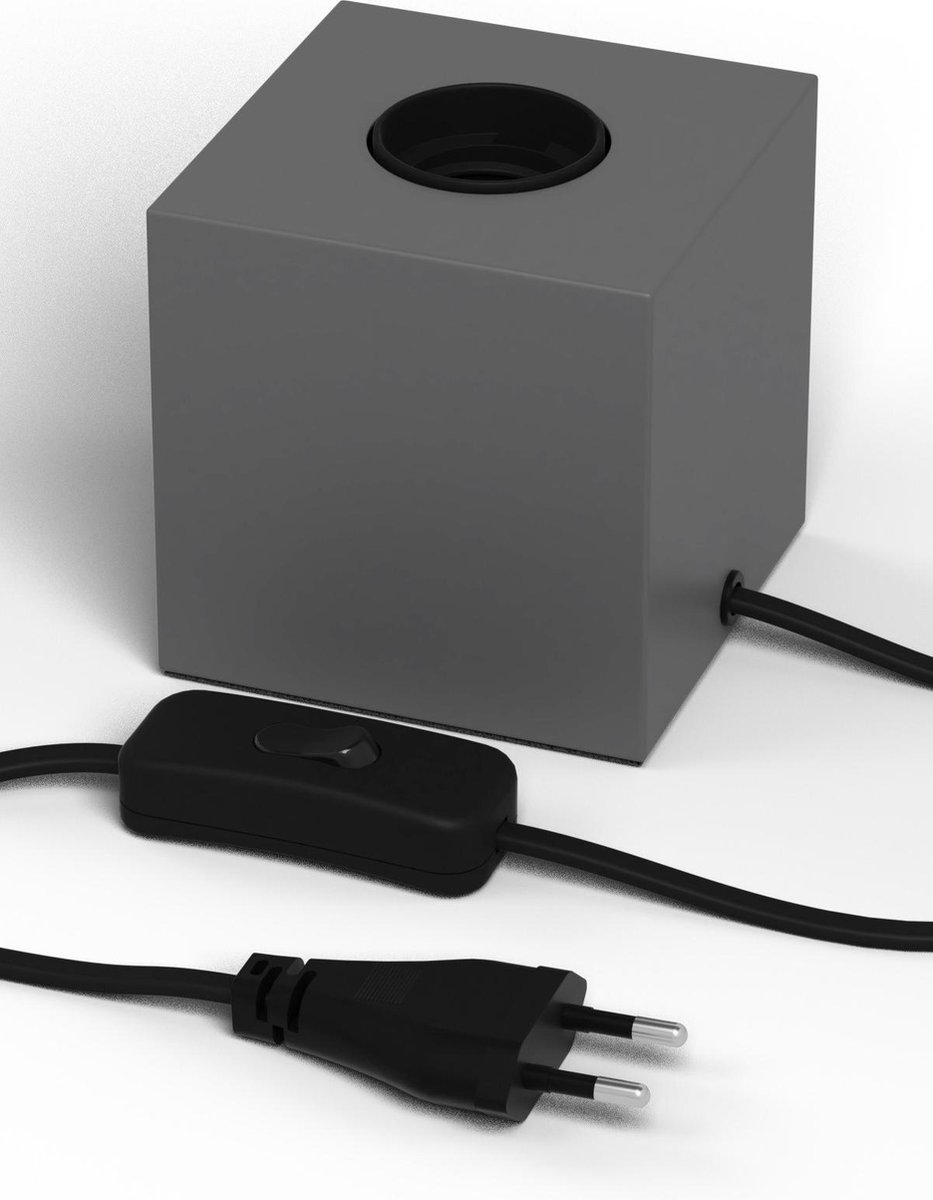 Calex - Led Tafellamp - Tafelverlichting - Raho - E27 Fitting - Vierkant - Beton - Kunststof - Grijs