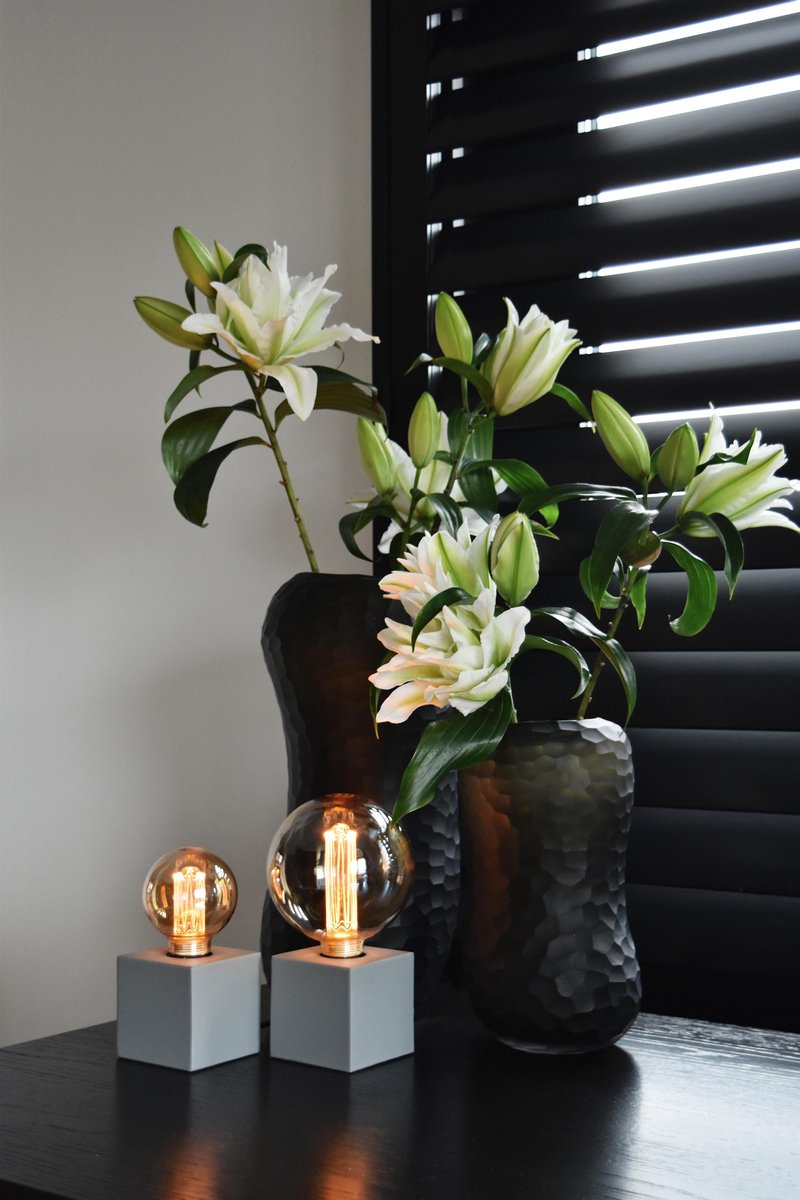 Calex - Led Tafellamp - Tafelverlichting - Raho - E27 Fitting - Vierkant - Beton - Kunststof - Grijs